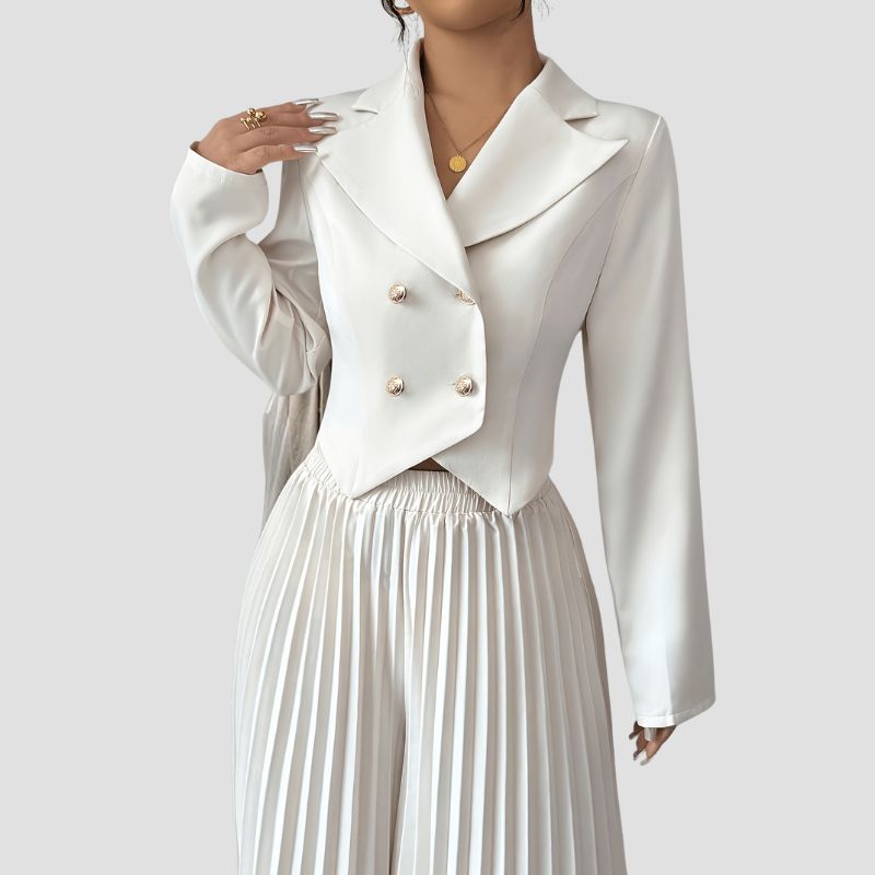 Elegant Double-Breasted Blazer Suit Set