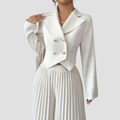 Elegant Double-Breasted Blazer Suit Set