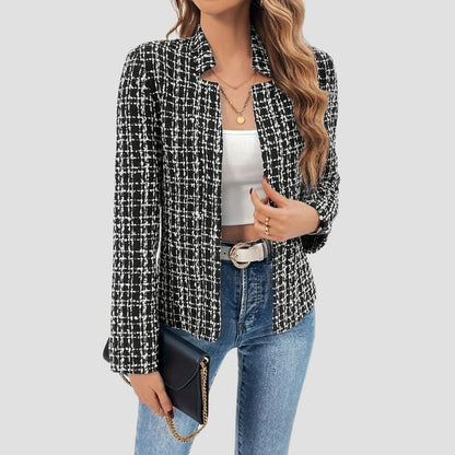 Striped Open-Front Elegant Blazer