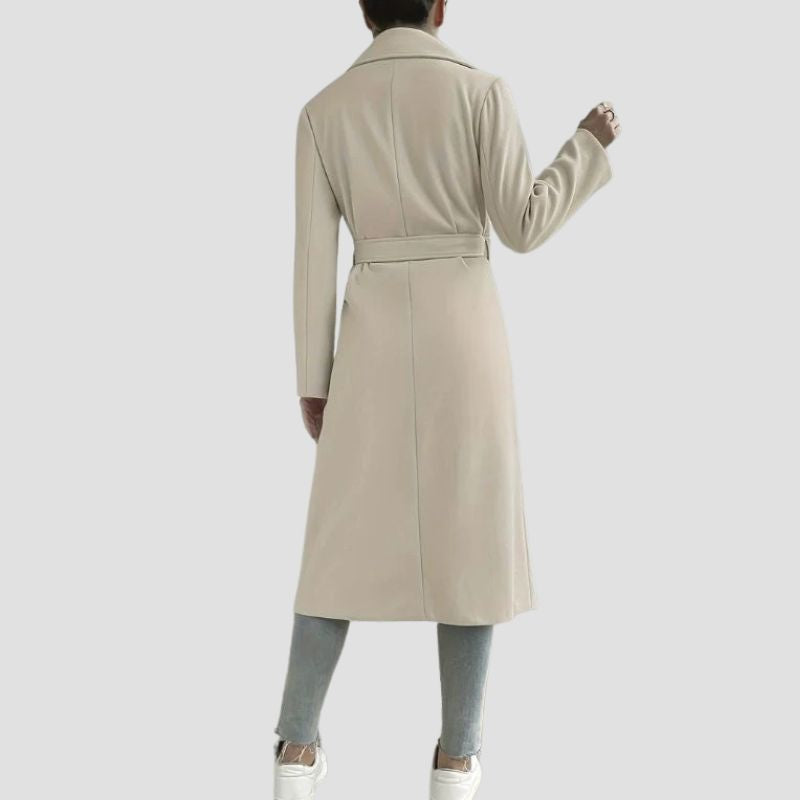 Elegant Belted Long Trench Coat