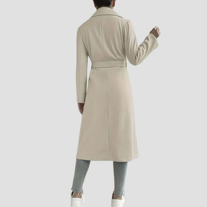 Elegant Belted Long Trench Coat