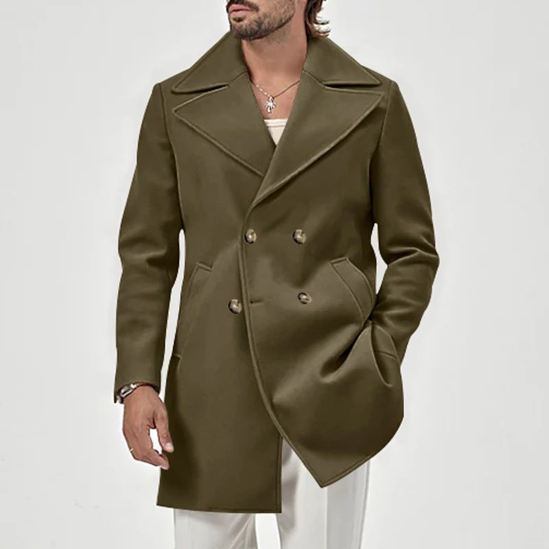 Men's Warm Mid-Length Overcoat