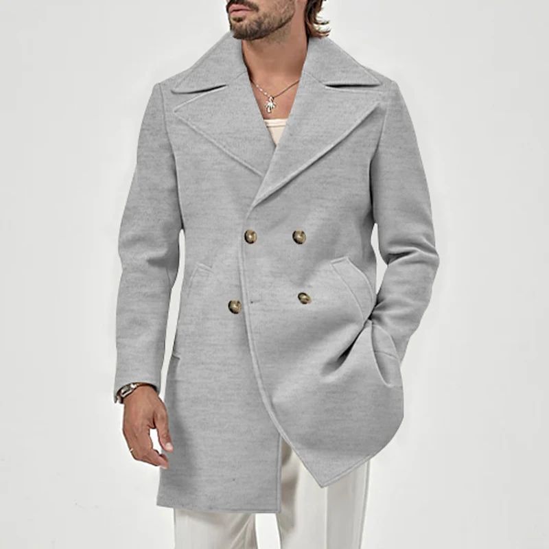 Men's Warm Mid-Length Overcoat