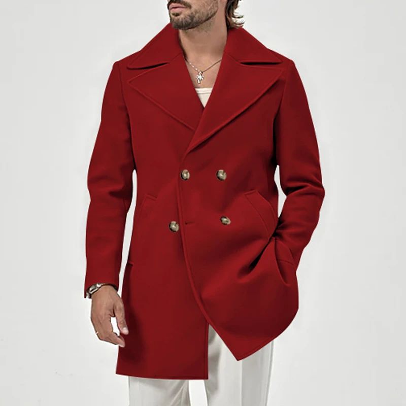 Men's Warm Mid-Length Overcoat