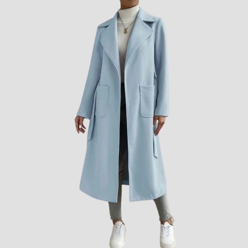 Elegant Belted Long Trench Coat