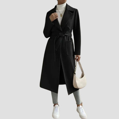 Elegant Belted Long Trench Coat